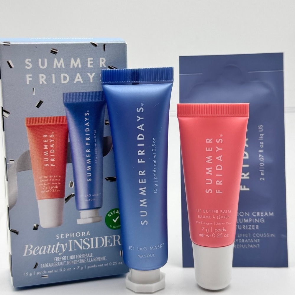 Summer Fridays NIB Sephora Jet Lag Mask,Lip Butter Balm,Ultra Plump Moisturizer